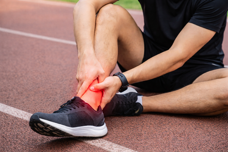 Runner with a lateral ankle sprain